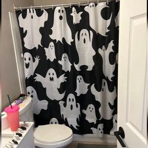 New 70" Halloween ghost shower curtain with hooks